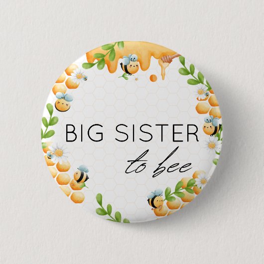 BIG ZISTER tegen Baby shower van honingbijen Ronde Button 5,7 Cm (Voorkant)