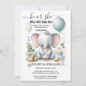 Big Zoo Baby White Elephant Geboorte Geslacht Onth Kaart (Voorkant)