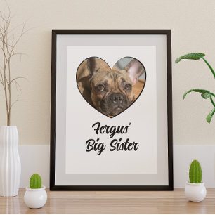 Big zus gepersonaliseerde hondenfoto poster