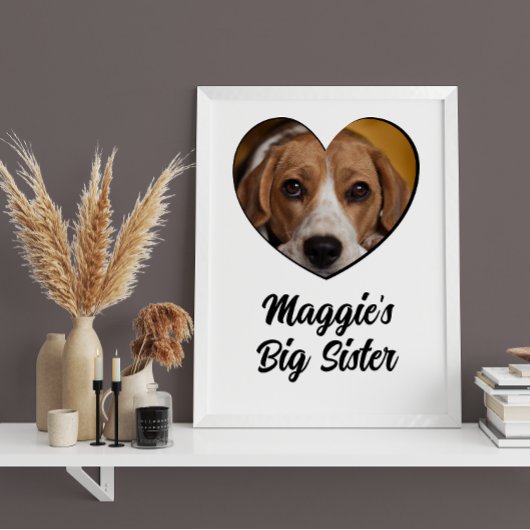 Big zus hond gepersonaliseerde foto poster