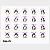 Big zus Penguin Ronde Sticker (Vel)