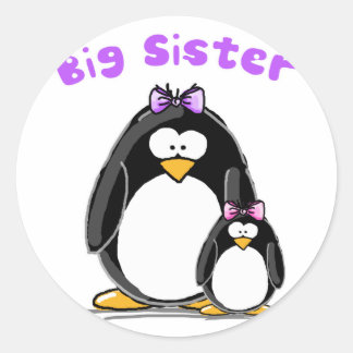 Big zus Penguin Ronde Sticker
