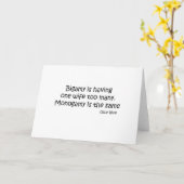 Bigamy is een vrouw te veel citaat kaart (Gele Bloem)