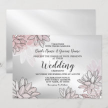 Bigdenroze witte bloemen Zilveren Waterverf