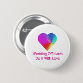 Bigende ambtenaren doen het met liefde ronde button 5,7 cm (Voorkant /achterkant)