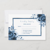 Bigende blauwachtige blauwfloralen chic white RSVP (Voorkant)