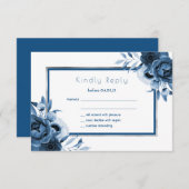 Bigende blauwachtige blauwfloralen chic white RSVP (Voorkant / Achterkant)