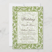 Bigende eik Foliage Botanische morris Calligrafie Kaart (Voorkant)