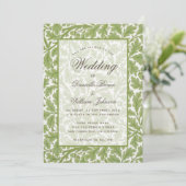 Bigende eik Foliage Botanische morris Calligrafie Kaart (Staand voorkant)