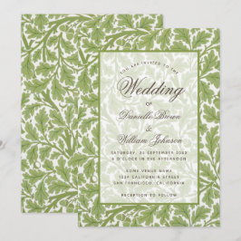 Bigende eik Foliage Botanische morris Calligrafie Kaart