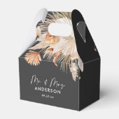 Bigende elegante natuurlijke botanische pamapgras bedankdoosjes (Achterkant)