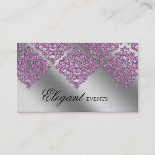 Bigende evenementplant Damask Sparkle Silver Pink Visitekaartje