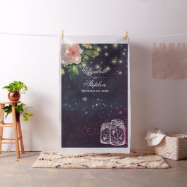 Bigende foto Achtergrond Chic Floral Mason Jar Stof