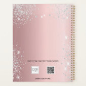 Bigende foto donkerroze glitter bride 2023 planner (Achterkant)