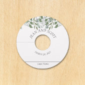 Bigende groene olievlek Botanische Leaves Marker Wijnglaslabel