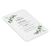 Bigende groenery Eucalyptus botanical script invit Magneet (Rechterzijde)