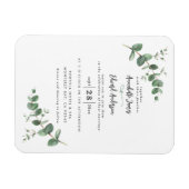 Bigende groenery Eucalyptus botanical script invit Magneet (Horizontaal)