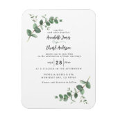 Bigende groenery Eucalyptus botanical script invit Magneet (Verticaal)