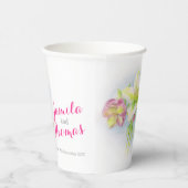 Bigende hellebores groene roze waterverf papieren bekers (Rechts)