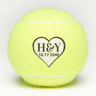 Bigende Initialen Monogram Datum Hart Tennisballen
