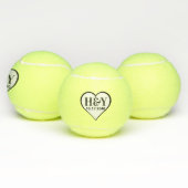 Bigende Initialen Monogram Datum Hart Tennisballen (Multi)