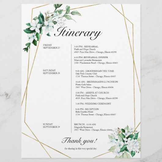 Bigende rondweg Geometric Floral Greenery (Achterkant)