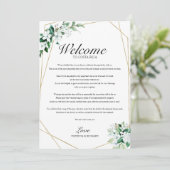 Bigende rondweg Geometric Floral Greenery Kaart (Staand voorkant)