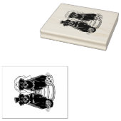 Bigende rottweilers Bride en Groom Dogs Cute Rubberstempel (Gestempeld)