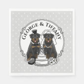 Bigende rottweilers Bride en Groom Dogs Cute Servet (Voorkant)