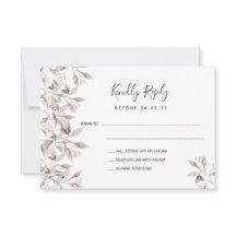 Bigende stoffige roos witte botanische RSVP