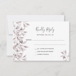 Bigende stoffige roos witte botanische RSVP