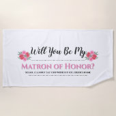 Bigende waterverf roos "ZULLEN JULLIE ZIJN" Strandlaken (Voorkant)