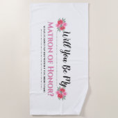 Bigende waterverf roos "ZULLEN JULLIE ZIJN" Strandlaken (Voorkant)