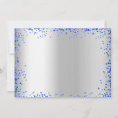 Bigende zilverroyal blauwe elegant save the date (Achterkant)