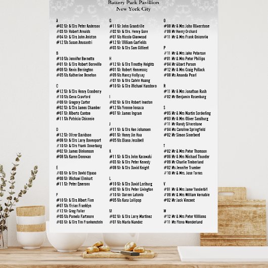 Bigende zitplaats Poster White Floral 36x60 (Keuken)