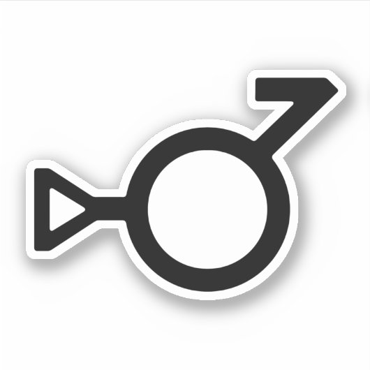 Bigender Derde Geslacht Geslachts Symbool Sticker (Voorkant)