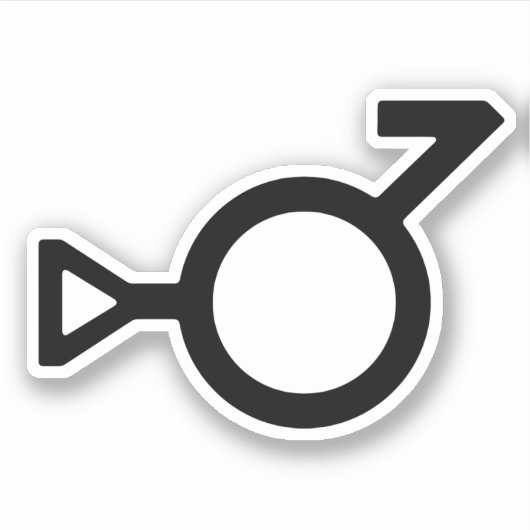 Bigender Derde Geslacht Geslachts Symbool Sticker (Voorkant)