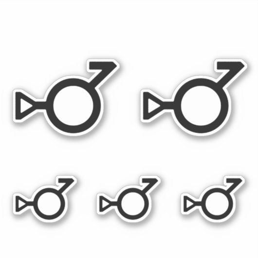Bigender Derde Geslacht Geslachts Symbool Sticker (Voorkant)