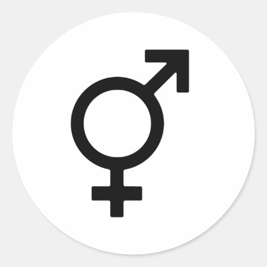 Bigender-gendersymbool Ronde Sticker (Voorkant)