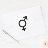 Bigender-gendersymbool Ronde Sticker (Envelop)