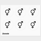 Bigender-gendersymbool Ronde Sticker (Vel)