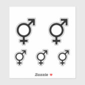 Bigender-gendersymbool Sticker (Vel)