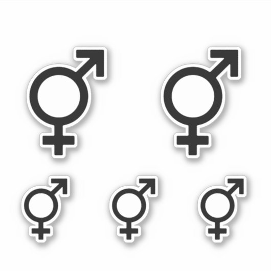 Bigender-gendersymbool Sticker (Voorkant)