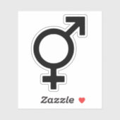 Bigender-gendersymbool Sticker (Vel)
