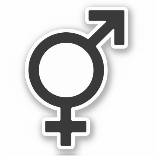 Bigender-gendersymbool Sticker (Voorkant)