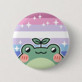 Bigender LGBT Pride Vlag Kikker Ronde Button 5,7 Cm (Voorkant)