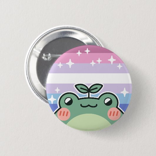 Bigender LGBT Pride Vlag Kikker Ronde Button 5,7 Cm (Voorkant /achterkant)
