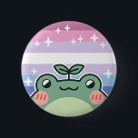 Bigender LGBT Pride Vlag Kikker Ronde Button 5,7 Cm<br><div class="desc">Vier liefde,  verscheidenheid en de magie van natuur met deze schattige LGBT kikker! 🌈🐸 Draag je trots met stijl door dit ontwerp te sporten op kleding of accessoires.</div>