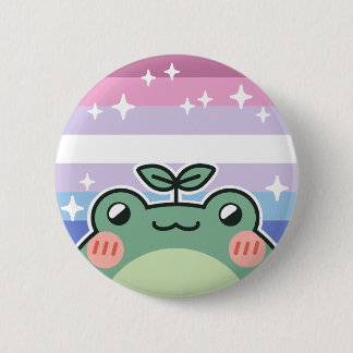 Bigender LGBT Pride Vlag Kikker Ronde Button 5,7 Cm