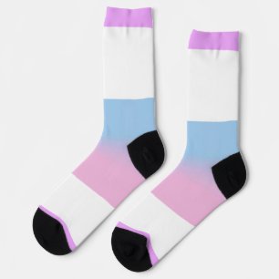 Bigender Paarse Roze Blauw Gestreept LGBT Sokken